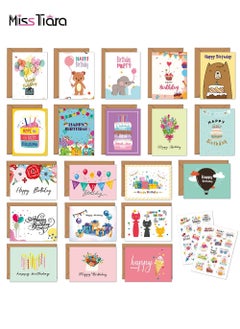 Buy 42-Pack Creative Blessing Message Birthday Greeting Cards with Envelope Stickers Combination Set in UAE