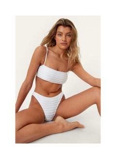 Buy Textured Square Neck Cropped Bikini Set in UAE