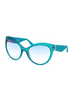 اشتري Women's Mirrored Butterfly Shape Plastic Sunglasses GU0013087X61 - Lens Size: 61 Mm - Shiny Turquoise في السعودية