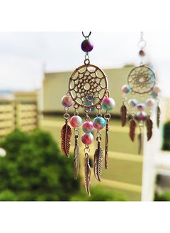 Buy Lucky Dream Catchers Car Interior Rearview Pendant, Feather Dreamcatcher Car Attract Handmade Metal Chain Dream Catcher Pendant with Pearls for Hanging Decoration in UAE