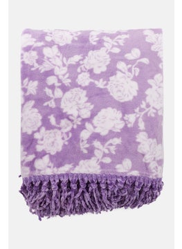 Buy Fringe Luxe Throw Blanket 127 x 152 cm, Purple Combo in UAE