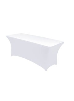 Buy Stretch Tablecloth Universal Rectangular Table Protector Linen Cloth Fitted Cover 1pc in UAE