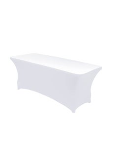 اشتري Stretch Tablecloth Universal Rectangular Table Protector Linen Cloth Fitted Cover 1pc في الامارات