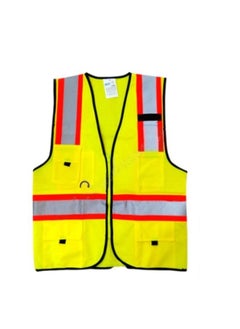 Buy Reflective High Visibility Fabric Vest With 5 Pockets in UAE