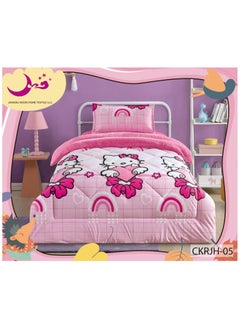 Buy Comforter Set Soft Velvet Winter Bedspread lined With fur With Children's Drawings, 3 pieces, Single size in Saudi Arabia