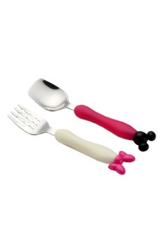 Buy Brain Giggles Baby Kids Fork & Spoon Set - with Pink Case in UAE