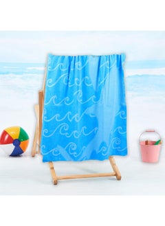 Buy Jacquard Beach Towel (86x162 cm) 390 Gsm Sharks Cotton-Set of 1 in UAE