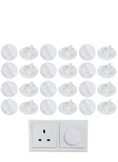 اشتري 30pcs Plug Socket Covers, White Safety Plastic Outlet Covers Protector Baby Secutity Shock Prevention Ideal for Children Safety at Home and School&Easy Install في الامارات