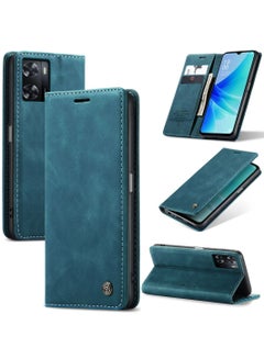 Buy Phone Case Compatible with Oppo A57 4G/Oppo A57s 4G/Oppo A77 4G/Oppo A77s 4G with Card Holder High-end Retro Leather Shockproof Protective Wallet Case in Saudi Arabia