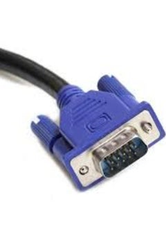 Buy VGA Cable Black & Blue 15-Pin High Quality Video Supported in UAE