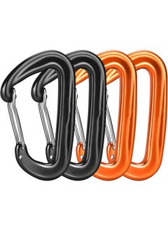 اشتري 4 Pack 12KN 2697 lbs Heavy Duty Cari for Camping Hiking Outdoor and Gym etc Small Carabiners for Dog Leash and Harness في السعودية