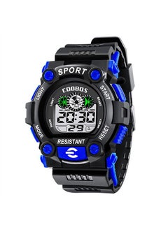 Buy Kids Water Resistant Rubber Digital Watch Black/Blue in Saudi Arabia