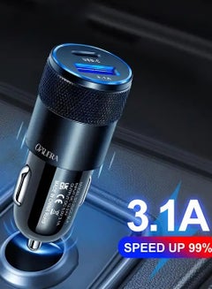 Buy Black 38W Dual Port USB C Power Delivery All Metal Car Charger with QC3.1 Fast Charging for Apple iPhone/iPad/AirPods, Samsung Galaxy Note 20/10/S21/20, Huawei/Xiaomi/Google Pixel in UAE