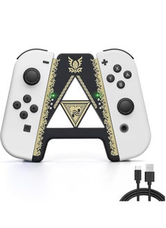 Buy Speed Charging Grip for Switch Switch OLED Portable Gaming Comfort Grip Handle Joystick Remote Controllers V-Shaped Anti-Slip Handle Accessories Black Kingdom Gold Trim in Saudi Arabia