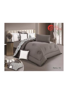 Buy 8 Piece Royal Comforter Set King Size With a Patterned Side and a Plain Side in Saudi Arabia