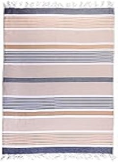 اشتري Signoola Beach Mat Towel 200 x 200 cm,Beige Stripes 100% cotton. في مصر