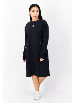 Buy Women Sportswear Fit Long Sleeves Dress, Black in UAE