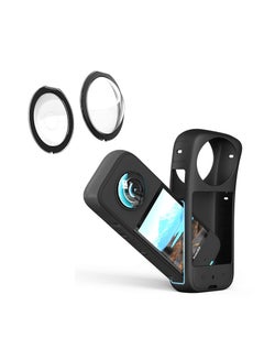 Buy Silicone Protective Case and Lens Guards for Insta360 X3, Anti-Scratch Body Silicone Cover and Waterproof Lens Protector in UAE