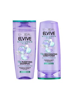 Buy Elvive Hyaluron Pure Shampoo 400ml + Elvive Hyaluron Pure Conditioner 360ml in UAE