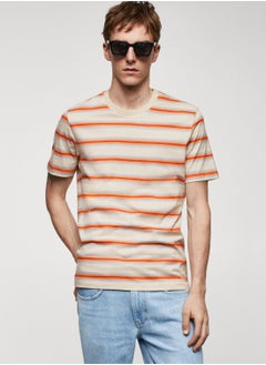 Buy Stripe Crew Neck T-Shirt in UAE