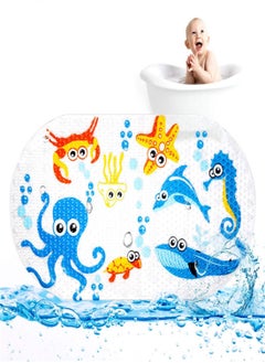 اشتري Cartoon Non-Slip Bathtub Mat for Kids Kids Mat Shower Mat with Suction Cups Bright Cartoon Printed for Bathtub Mat 39x 69cm Machine Washable Bath Mat With Suction Cup For Children Mat في الامارات