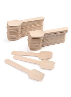 Buy 100Pc Wooden Ice Cream Spoons Eco Friendly Disposable Wooden Dessert Spoons in UAE