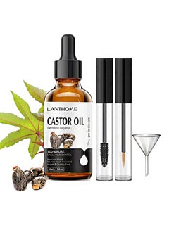 Buy Organic Castor Oil Cold Pressed Certified (50ml), Black Castor Oil for Eyelashes, Eyebrows & Skin Moisturizer, Hair Growth Oil Hexane Free in Saudi Arabia