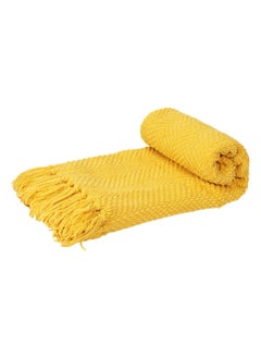 Buy E-Ava Dyed Throw, Yellow - 127x152 cm in UAE