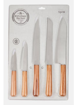 Buy Chefs Knife Set 5 Pieces, Tan Combo in Saudi Arabia