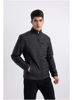 Buy Man Slim Fit High Neck Pu Coat in Egypt