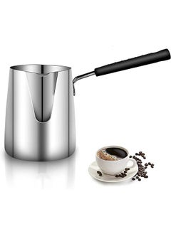 Buy 600ML/20oz Turkish Coffee Pot – 304 Stainless Steel Coffee and Butter Warmer, Premium Milk Warmer and Milk Pot with Spout. in UAE