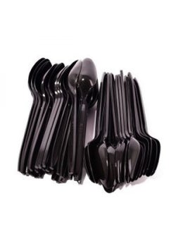 Buy Black plastic spoons 50 pieces in Saudi Arabia