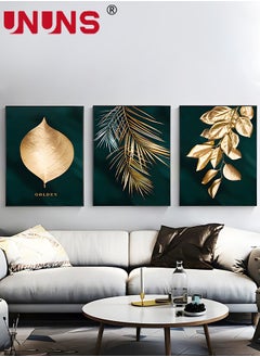 Buy 3Pcs Abstract Wall Art Home Decor,Black Gold Leaf Canvas Prints For Living Room Bedroom,Large Modern Canvas Wall Art,40x60cm(Only Drawing Core) in Saudi Arabia