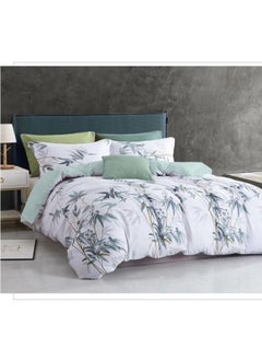 Buy 6-Piece King Size Bedsheet Set Microfiber Super Soft, Includes 1x Duvet Cover 220x240cm 1x Fitted Sheet 200x200+30cm 4x Pillowcases 50x75cm in UAE