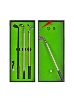 اشتري Golf Pen Set, Mini Desktop Golf Ball Pen, Top Golf Gift with Putting Green, 3 Golf Clubs Pens with Balls and Flag في السعودية