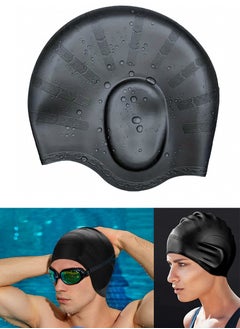 اشتري Silicone Swimming Cap for Men Women Adults, Durable Flexible and Skin Friendly Bathing Swimming Caps for Long and Short Hairs, Protect Your Ears and Hair, Ergonomic Design With Ear Protection Pocket في السعودية