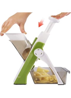 Buy Vegetable Cutter Safe Mandoline Slicer TikTok Adjustable Vegetable Chopper Multi-purpose Food Vegetable Slicer for Kitchen (Green) in Egypt