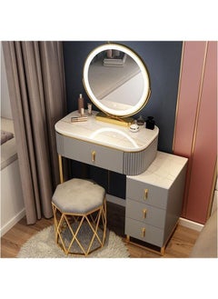 Buy Makeup Vanity Table Dressing Table Flip Mirror With Drawers And Chair 70 CM in UAE