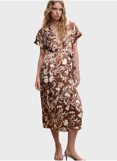 Buy Floral Print Wrap Dress in UAE