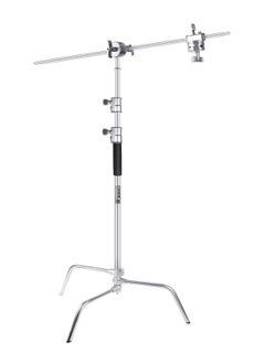 اشتري C Stand Stainless Steel Max height 210cm with 88cm Holding Arm and 2 pieces Grip Head for Video Reflector Mono light and Photography في الامارات