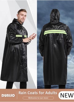 اشتري Rain Coats for Adults, One-piece Raincoat Reflective Poncho Bright Reflective, Night Protection, Long Waterproof Rain Ponchos for Day And Night Work And Wearable في السعودية