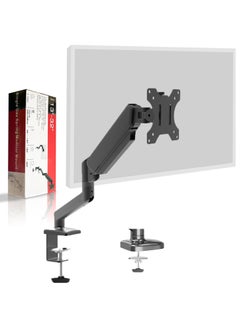 Buy Computer Monitor Arm with Gas Spring Monitor Mount Desk Mount Tilt Angle for 13-32 Inch Adjustable Height Load Capacity 10kg VESA 75x75/100x100mm with Grommet And C-Clamp Mounting in UAE