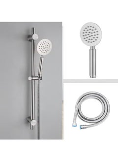 Buy 304 Stainless Steel Finishing Shower Slide Bar Hand with Shower Hose and Shower Head in UAE