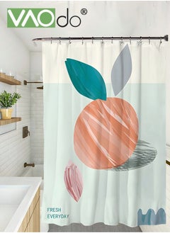 Buy Polyester Printing Shower Curtain Peach Image Printing Easy to Clean Polyester Material Thickened Impermeable Machine Washable Warm Shower Curtain in Saudi Arabia