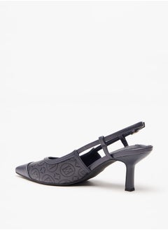 Buy Women'S Monogram Embossed Slingback Pumps With Kitten Heels in Saudi Arabia