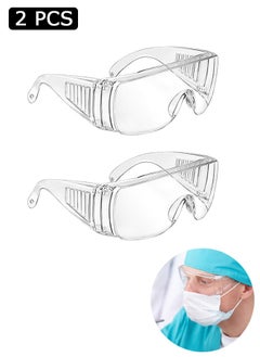 Buy 2 Pcs Clear Safety Glasses, Anti Dust Impact Scratch Resistant Splash Proof Goggles, for Shooting, Lab, Outdoor, Workplaces in UAE