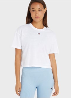 Buy Essentials Cropped Relaxed Fit T-Shirt in UAE