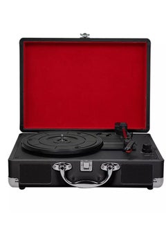 Buy Bluetooth Portable Suitcase Recorder Record Player Built In Bluetooth Receiver 2 Stereo Speakers 3-Speed 3-Size Belt Driven Retro Player Used For Entertainment Aux Input Rca Output in Saudi Arabia