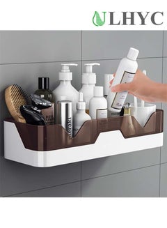 Buy Shower Box Bathroom Storage Rack Wall-Mounted Storage Rack Corner Bathtub Storage Basket Shelf With Sticky Hook no Drilling Required, Kitchen, Bathroom in Saudi Arabia