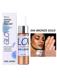 Buy Liquid Highlighter Shimmer Body Oil Natural Shiny Glitter Long Lasting Waterproof Smooth Beauty Glow Illuminator and Highlighter to Create 3D Makeup for Face and Body 15ML in Saudi Arabia